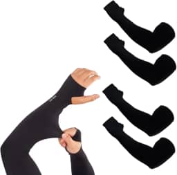 Kit 2 Pares Manguito Proteção Solar Braços Ciclismo Volei Corrida Dirigir Moto