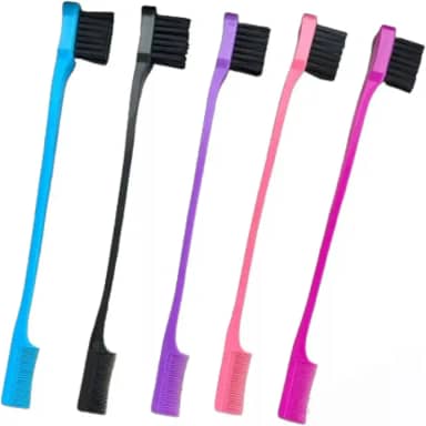 Escovinha Baby Hair 2 em 1 Com Pente Multifuncional Para Cabelo, tb, Cores Variadas