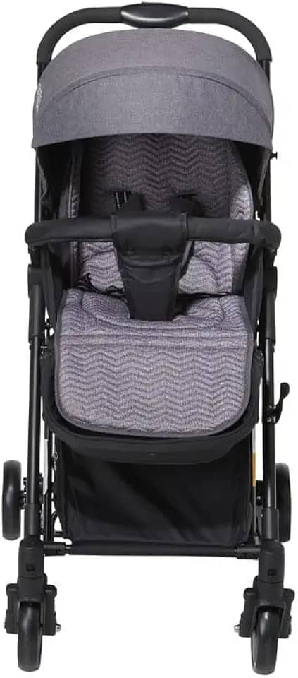 Maxi Baby Carrinho De Bebê Passeio 2 em 1 Vira Balanço Maximo, Cinto 5 Pontos, Assento Reclinável, Capota Retrátil, Cesto Porta Objetos, Rodas Dianteiras 360° (Até 15 Kgs), Preto