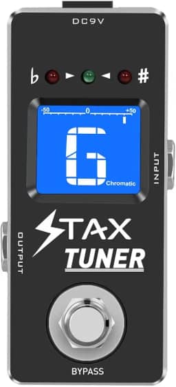 Stax Guitar Tuner Pedal Pedais de Afinação para Guitarra Elétrica E Baixo Preciso ± 1 Centavo Tamanho Mini True Bypass