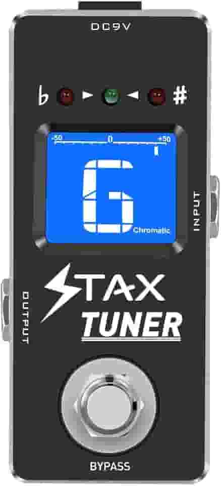 Stax Guitar Tuner Pedal Pedais de Afinação para Guitarra Elétrica E Baixo Preciso ± 1 Centavo Tamanho Mini True Bypass