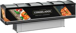 Ilha Expositor p/Congelados e Resfriados GESV-290CPR Plus Preto Vidro Curvo Deslizante Gelopar - Preto - 220V