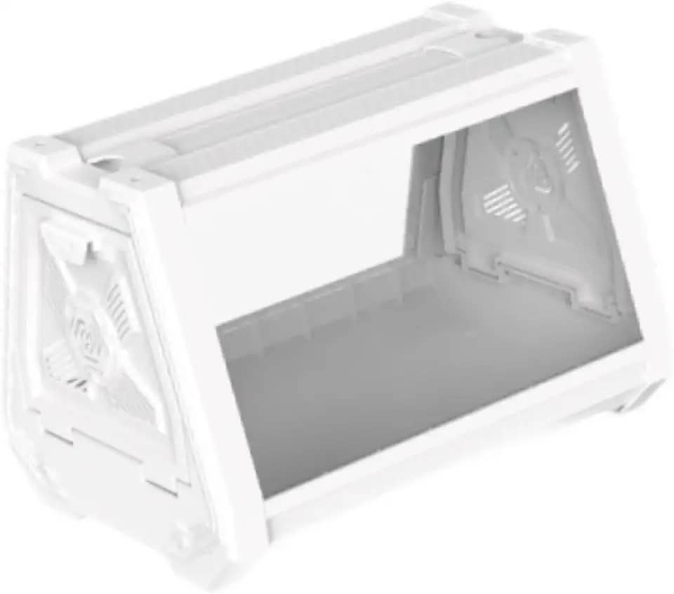 Besga Terrário de répteis com visão completa de 360 graus, caixa de alimentação para aranhas saltadoras e lagartixas-leopardo, Branco 27x19x19cm