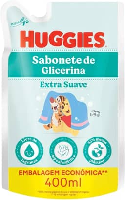 Huggies Refil Sabonete Líquido Glicerina Extra Suave 400 ml