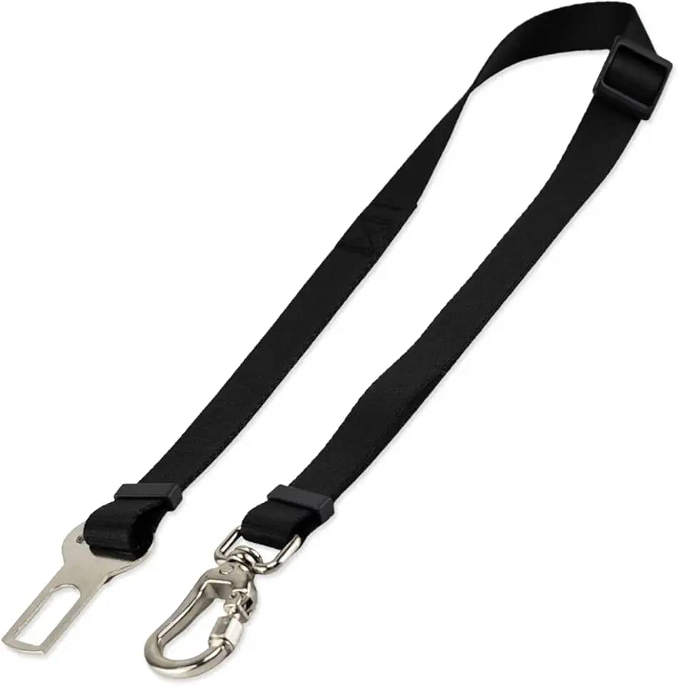 Cinto De Segurança Pet Universal Cachorro Gato Cães Gatos Carro Coleira Adaptador Ajustável (Preto)