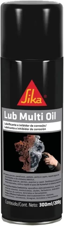 Sika - Desengripante - Lub Multi Oil âmbar - Lubrificação e proteção - Metais - Duradouro - Lata 200g/300ml