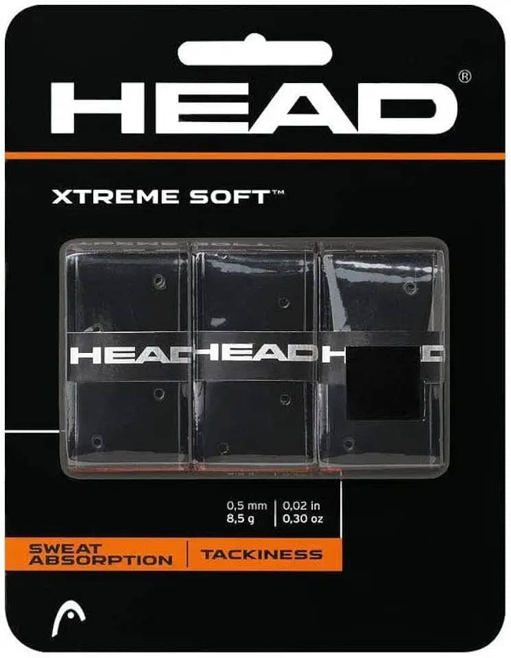 Head Xtreme Fita macia para raquete de tênis Overgrip Pacote com 3 unidades, branca, pacote EUA