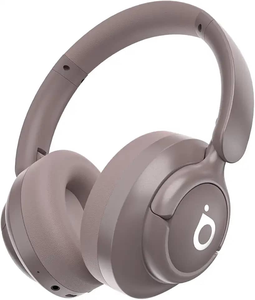 Basike Fone de Ouvido Bluetooth, ANC Cancelamento de Ruído Ativo Headphone Bluetooth 5.4 Headset com Microfone, Certificação Hi-Res Audio, 30 horas reprodução, LE29 (Rosa)