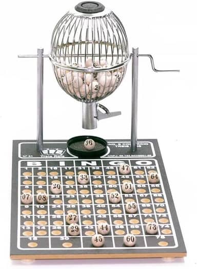 Jogo de Bingo Cromado Nº 1 - 75 Pedras, 300 Cartelas