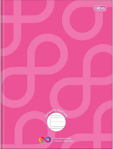 Tilibra - Caderno de Caligrafia Pauta Ampliada Brochura Capa Dura Tilibra Neuro 40 Folhas - Capa Rosa