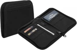 LYOR - Porta Documentos e Passaporte de Poliéster Preto 18cm x 13cm x 3cm