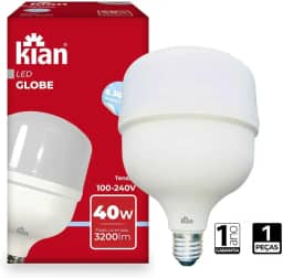 Kian - Lâmpada Led Globe Alta Potência Base E-27 40W 6,5K Bivolt