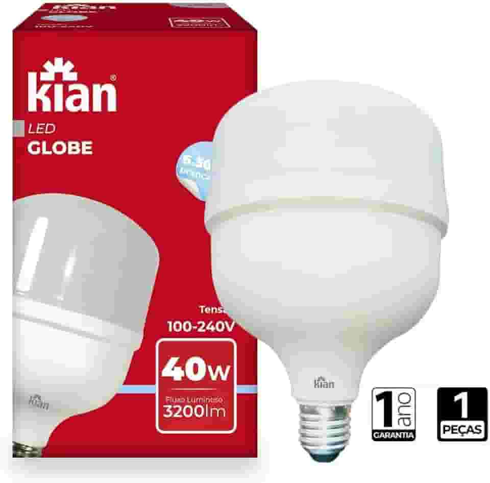 Kian - Lâmpada Led Globe Alta Potência Base E-27 40W 6,5K Bivolt