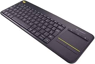 Teclado sem fio Logitech K400 Plus TV com Controle Easy Media e Touchpad Integrado, Conexão USB Unifying e Layout ABNT2