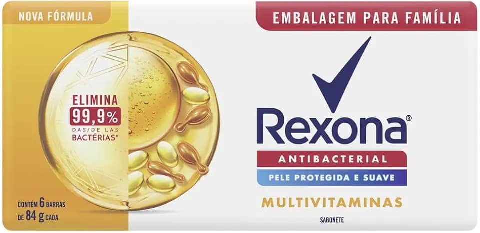 Rexona Sabonete Em Barra Multivitaminas 84G 6 Barras