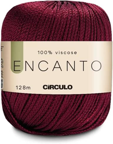 Fio Encanto Linha Novelo Circulo 100% Viscose - 128m - 100g (Bordô)