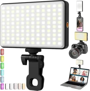 Iluminação De Selfie Luz De Led Com Clipe Ajustável Iluminação de Preenchimento Luz RGB Celular Notebook Ring Light Profissional Fotografia Flash Vídeo Foto TikTok Recarregável