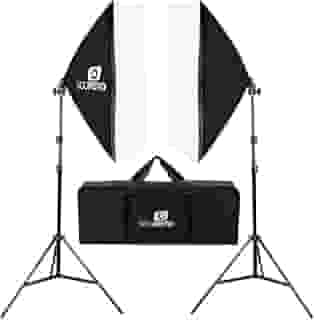 SOU FOTO Kit Softbox Duplo para Iluminação Profissional, Luz Suave 50x70cm, Tripé Ajustável até 2m, Estúdio Fotográfico e Vídeo, Bolsa Inclusa, Ideal para Fotos, Vídeos e Lives