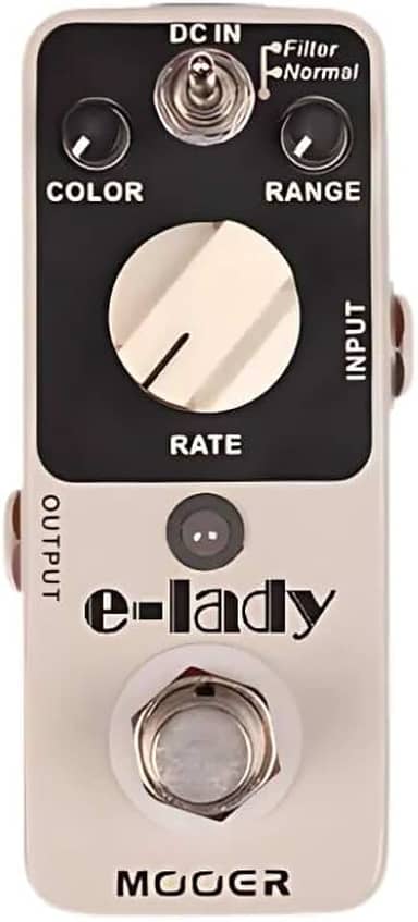 Mooer Pedal Flanger E-Lady MFL2 | para Guitarra e Baixo, Modos Normal e Filter, Controles de Rate, Range e Color, True Bypass, Compacto, Chassi em Metal, 9V DC