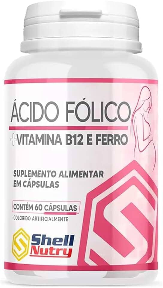 Ácido Fólico, Vitamina B12, Ferro C/ 60 Cápsulas