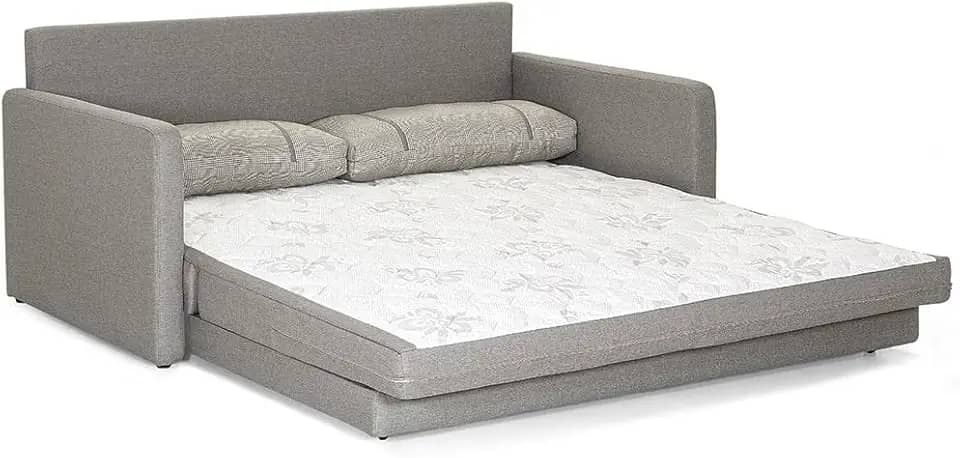 Sofá-Cama 3 Lugares Queen Herval Aurora, Linho Cinza, 176 cm