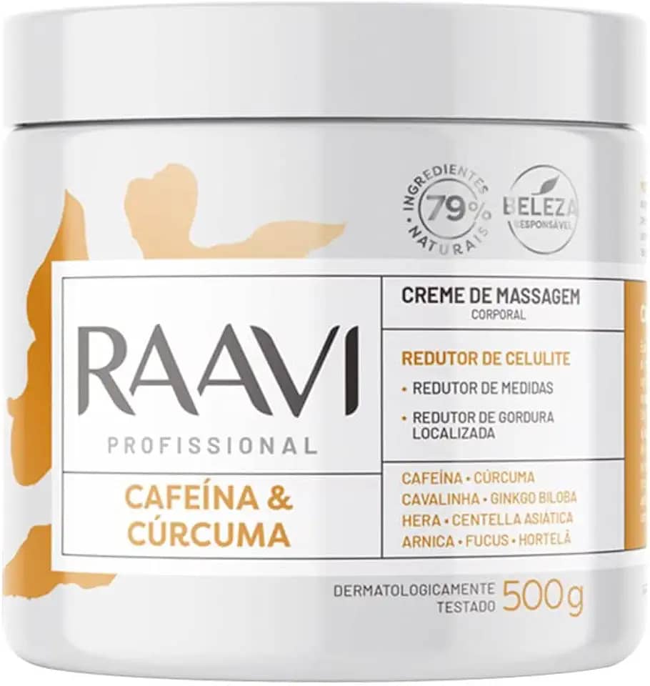 Raavi Creme De Massagem Cafeina E Curcuma