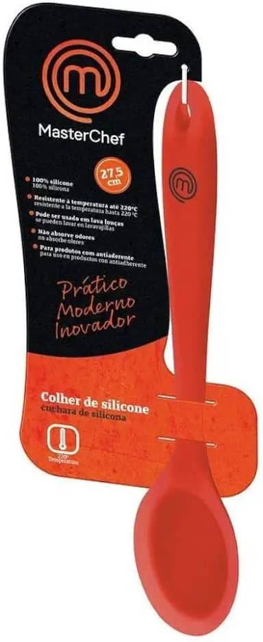 Colher Silicone 220°, Culinaire, 1 Unidade, 27,5 cm, Vermelha, MasterChef