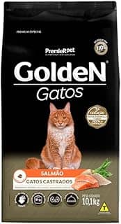 Golden Ração para Gatos Adultos Castrados Sabor Salmão - 10,1kg Premier Pet Adulto