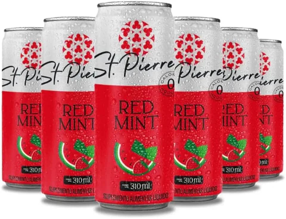 Combo Pack 6 latas Refrigerante Diet Zero Açúcar 310ml Pierre (Red Mint)