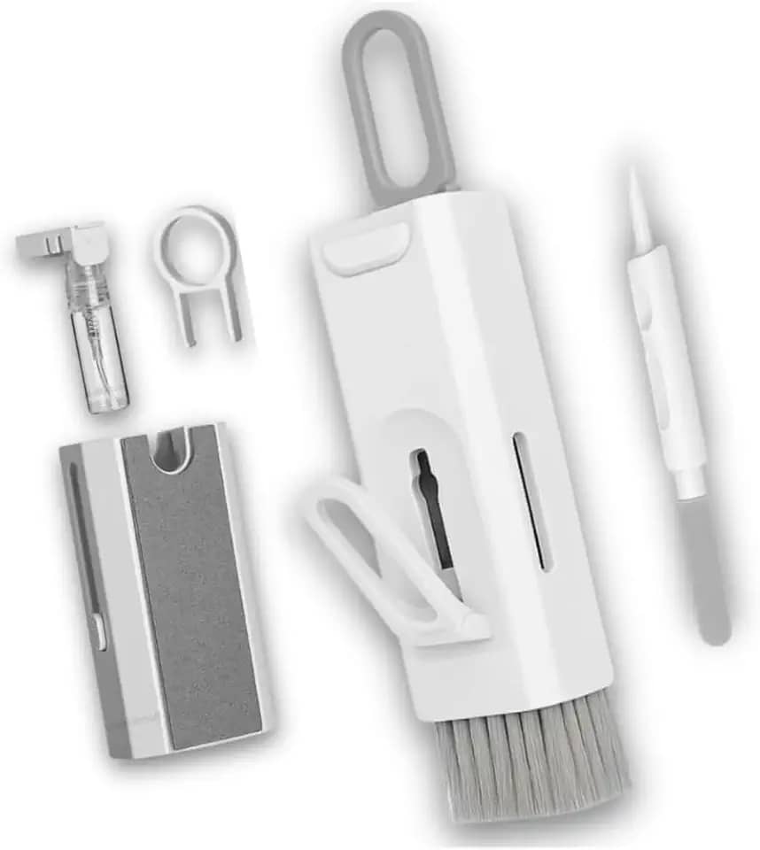 Escova de Limpeza Kit 8 em 1 para Teclado, Fone de Ouvido, Tela de Computador e Celular, Kit Multifuncional Limpador e Removedor de teclas, Ferramenta Completa para Limpeza Eletrônica