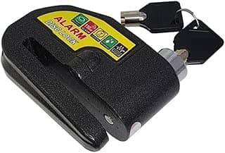 Trava de Disco com Alarme Sonoro para Moto, 120dB, Sensor de Movimento, 6mm, Preto