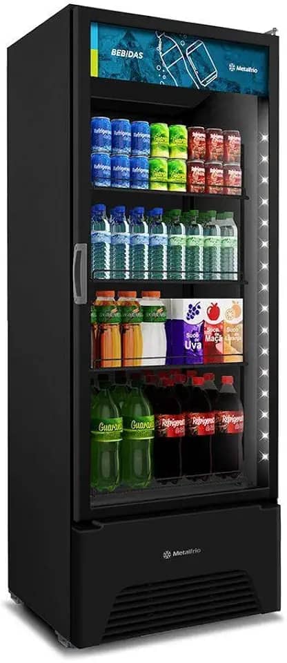 Refrigerador Expositor Vertical Metalfrio All Black Optima 577 Litros Vb52ah 220v
