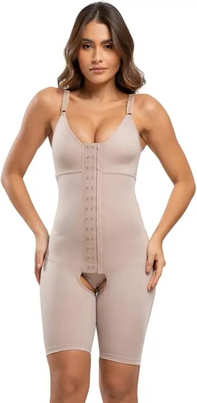 Cinta Modeladora Pós-Cirúrgica Abdominoplastia Lipoaspiração Lipoescultura - Bege - Tamanho 115 cm - Mulheres Pós-Cirúrgicas de Abdome - Adulto - Feminino