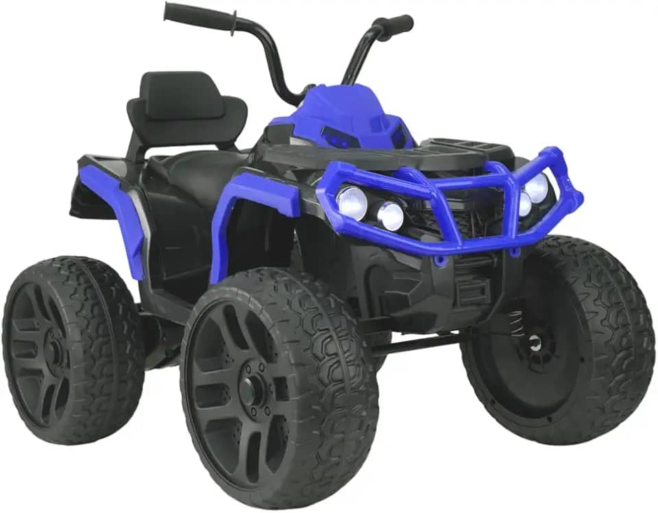 Bang Toys - Moto Elétrica Infantil Bravo G4 12V - com Rodas de Treinamento, Luzes de LED, Sons, Entrada USB/MP3 e Acelerador no Pedal - Suporta até 30kg - Cor Azul