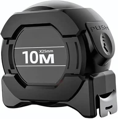 Fita Métrica Trena Profissional 10m Pratiarejo com Trava de Segurança, Fita Fluorescente de Alta Visibilidade e Clip de Cinto para Uso Profissional e Doméstico Pratiarejo®