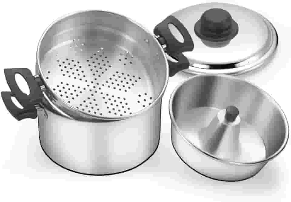 Panela 3 Em 1 Banho Maria Forma Pudim Vapor Polido N20