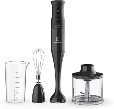 Mixer Misturador Multiuso Electrolux 3 em 1 400W 2 velocidades 3 acessórios mini processador capacidade resistente temperatura 600ml livre BPA EIB10 preto 127v