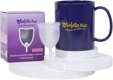 Violeta Cup Kit Coletor Menstrual B Transparente + Caneca Higienizadora. . Incolor. Tipo B Mulheres Com Até 29 Anos E Sem Filhos. E/Ou Com Colo Do Áštero De Altura Baixa