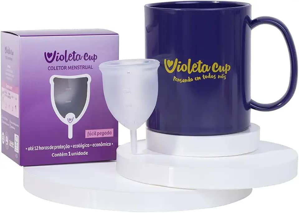 Violeta Cup Kit Coletor Menstrual B Transparente + Caneca Higienizadora. . Incolor. Tipo B Mulheres Com Até 29 Anos E Sem Filhos. E/Ou Com Colo Do Áštero De Altura Baixa