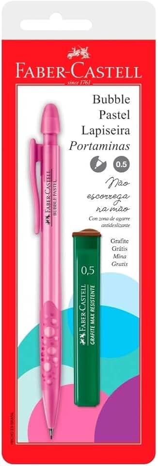 Lapiseira 0.5mm Bubble, Faber-Castell,SM/05BBRS, Rosa Pastel, 1 Unidade