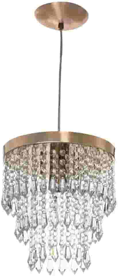 Lustre Pendente De Cristal Acrílico Manucrillic Cobre