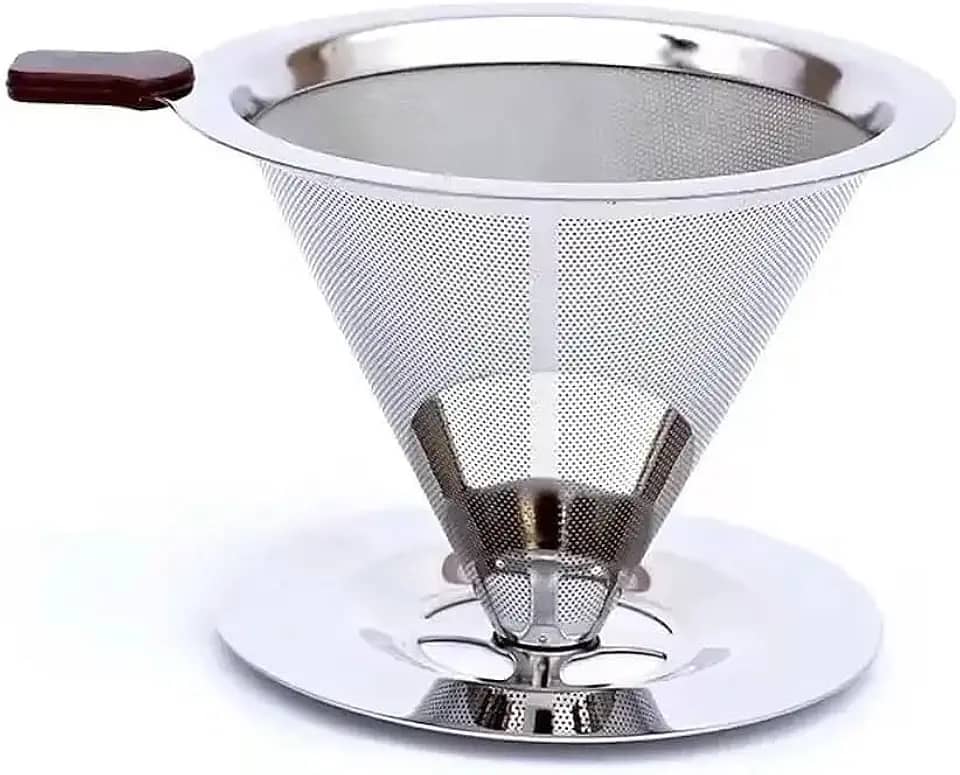 Filtro de Café 101 de INOX Reutilizável Sustentável Sem Papel Econômico Prático Filtro de Café por Gotejamento Fácil de Transportar Mantém o Sabor Natural do Café Fácil de Usar e Limpar Premium