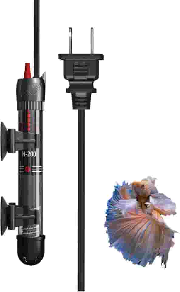 KINGYEENUO Aquecedor De Aquário 50 W, Submersível Para Tanque 20 Galões, Temperatura Ajustável, Controle Termostato Integrado Tartarugas/Peixes Betta, Com Ventosa Extra