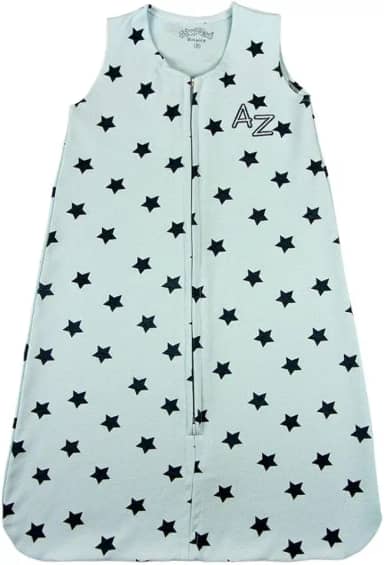 Casulo de Bebê Menino em Suedine 100% Algodão com Estampa de Estrelas – Saco de Dormir Macio(Azul, M)