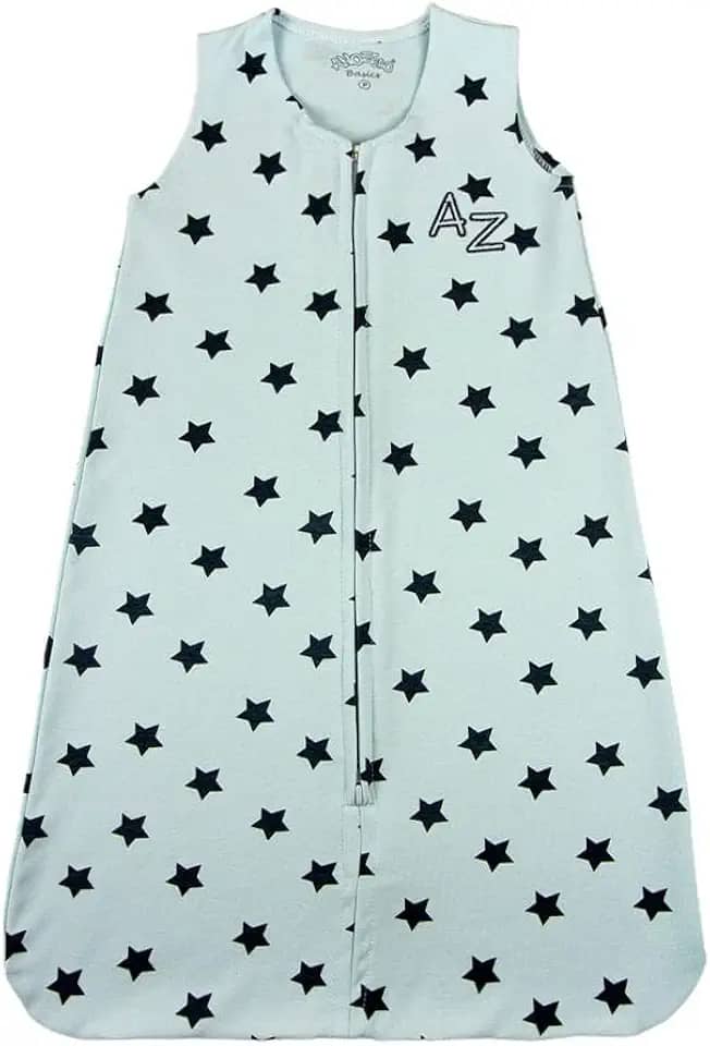 Casulo de Bebê Menino em Suedine 100% Algodão com Estampa de Estrelas – Saco de Dormir Macio(Azul, M)