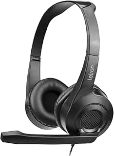 HEADSET HOME OFFICE PRETO ESTEREO DRIVER 40MM ERGONOMICO CABO 1,8M LETRON