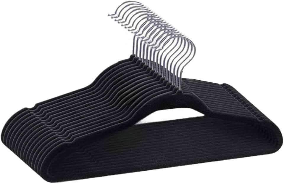 Kit 50 Cabides de Veludo 360° Antideslizante Kit Cabide para Roupas Camiseta Calça