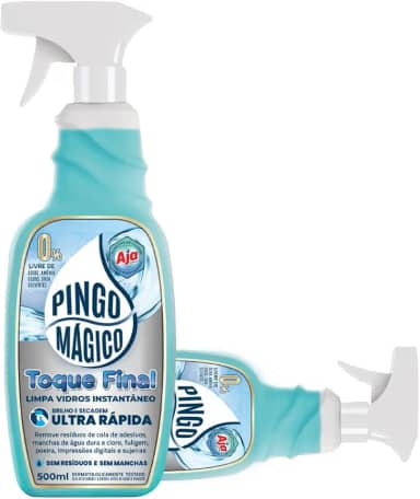 limpa vidros pingo mágico toque final instantâneo brilho e secagem ultra rápida 500ml