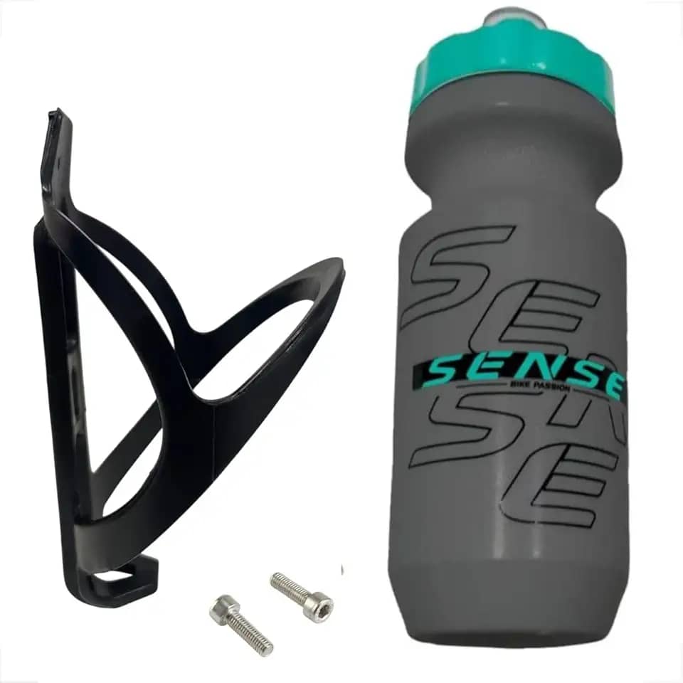 Suporte Garrafa + Garrafinha Caramanhola Sense Bike 500ml (Preto-Azul)
