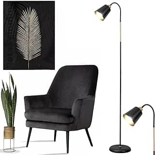 Luminária Abajur De Chão Pedestal Articulada Flexível 1,60m Escritório Estilo Clássica Iluminação Direcionável, Design Sofisticado e Máximo Conforto Visual (Preta)